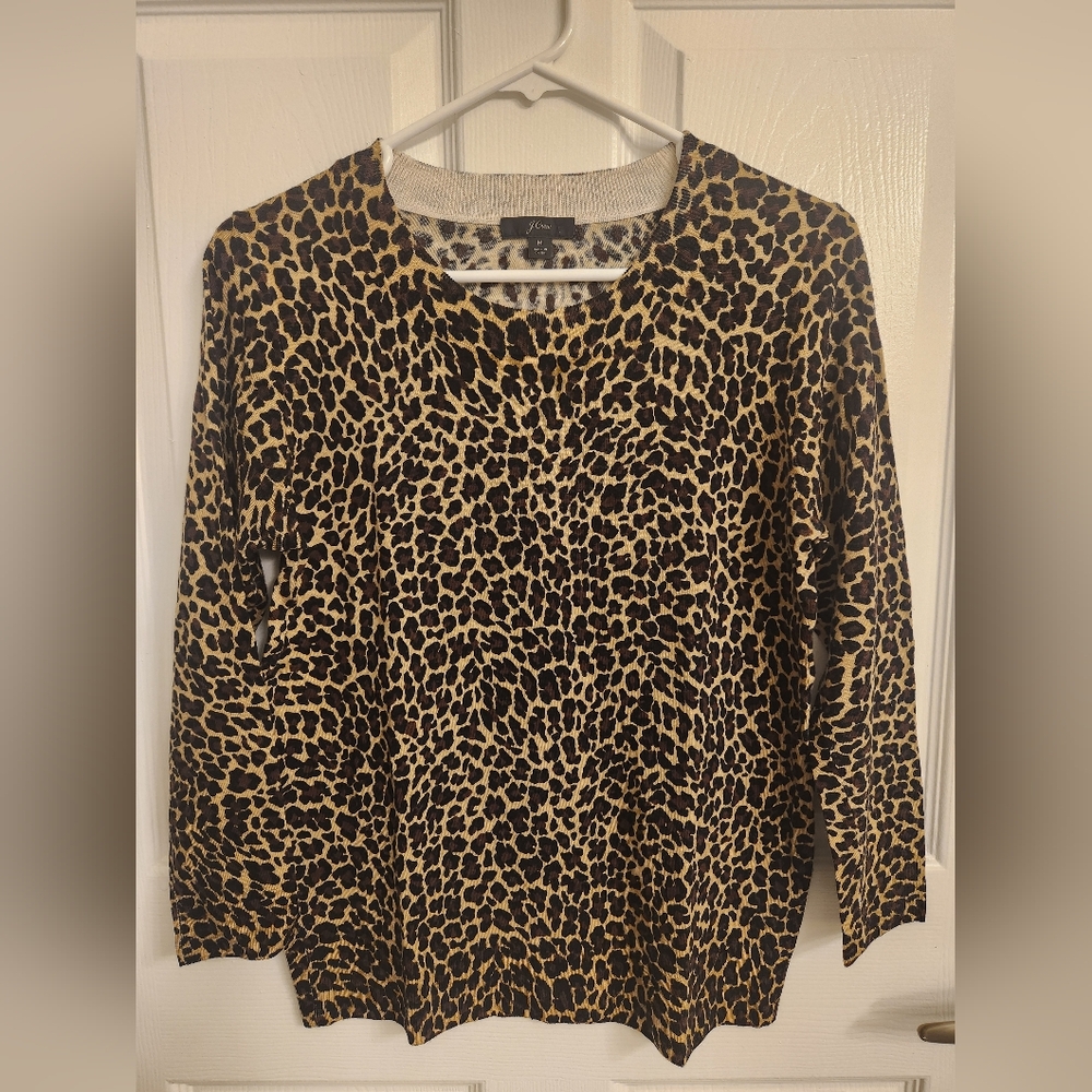 JCrew sz M leopard Tippi sweater